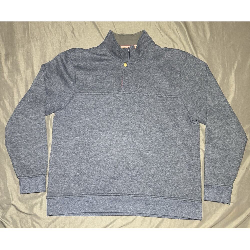 Orvis 1/4 Zip Navy Blue Heather Men’s XL Long Sleeve‎ Pullover Sweater Outdoor